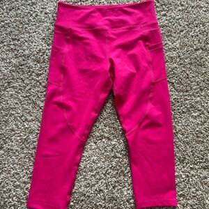 Zyia active hot pink leggings (just below knee) with pockets